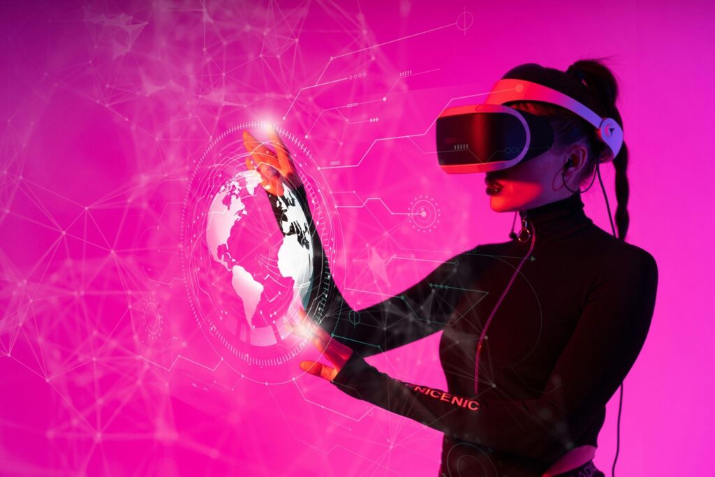 User experiencing Hologram Technology