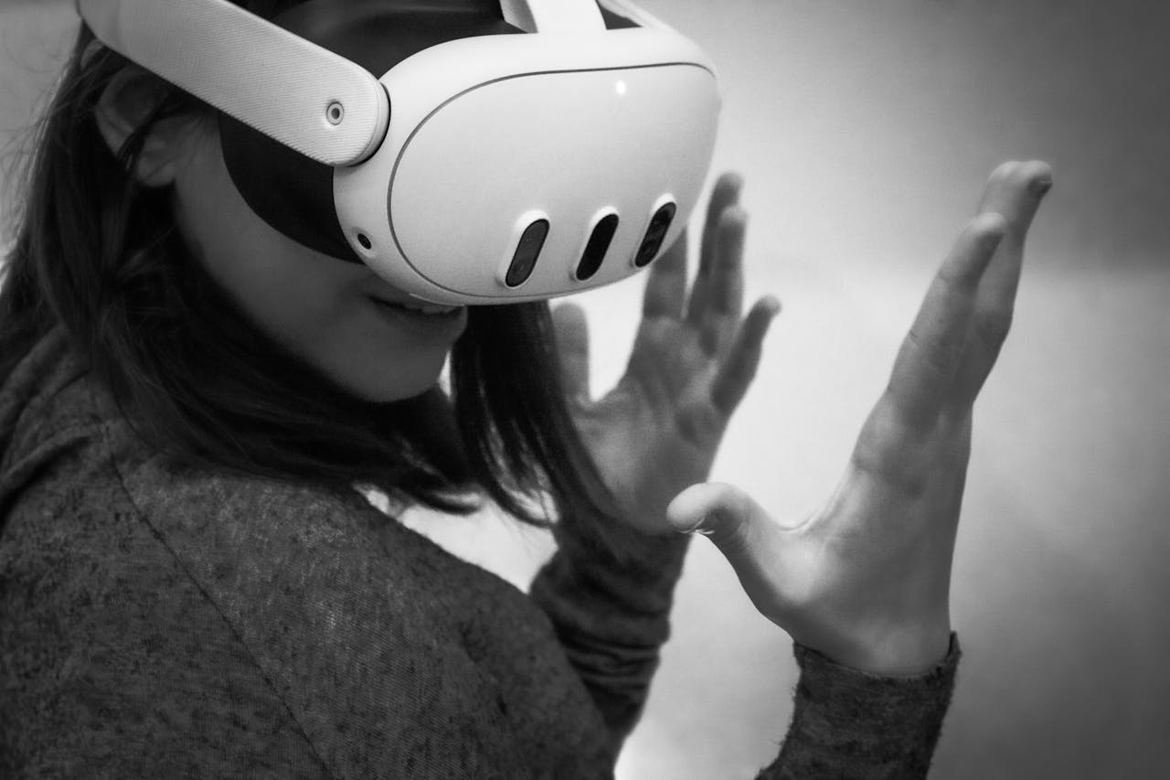 Woman wearing a VR headset