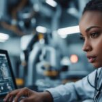 A girl working