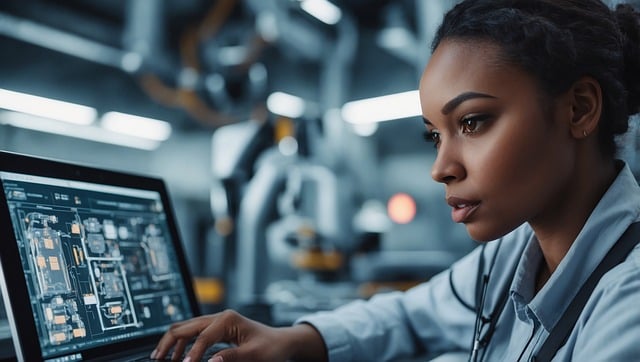A girl working