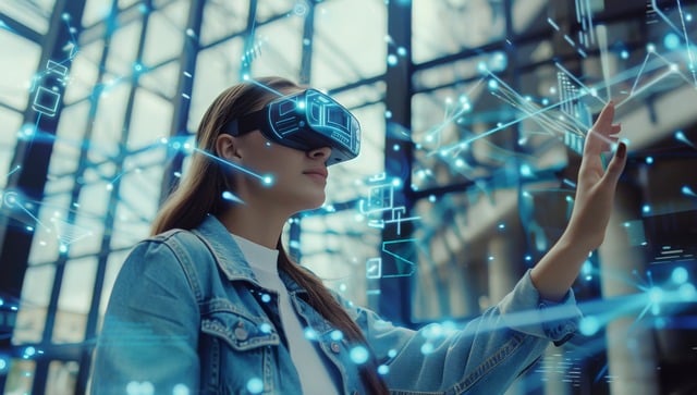 girl wearing a VR headset