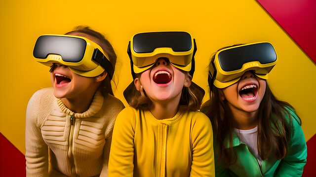 Children enjoying VR